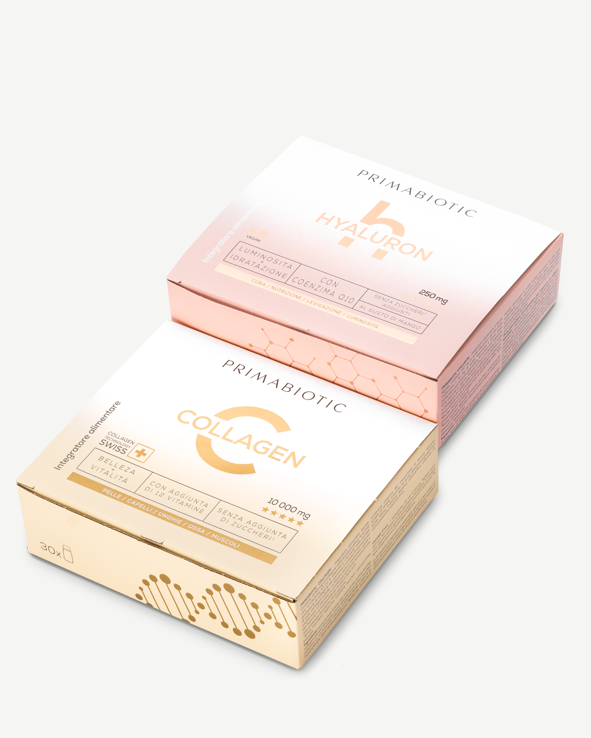 box Primabiotic con integratore di collagene 10000 mg e acido ialuronico 250 mg