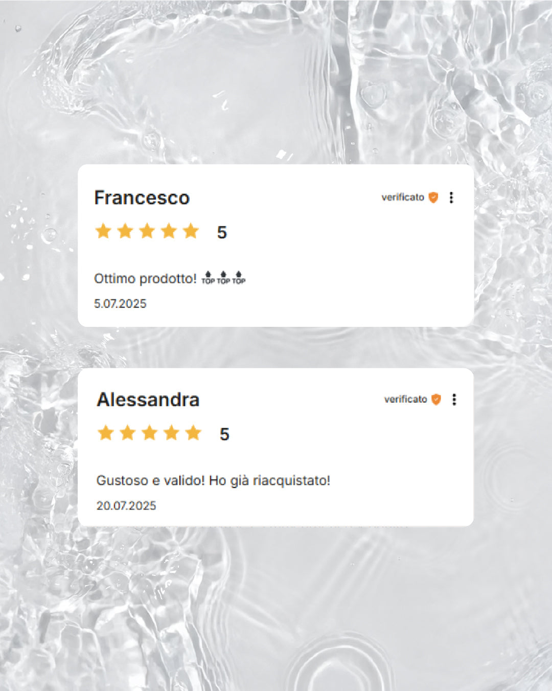 recensioni clienti 5 stelle su Primabiotic con commenti positivi sul prodotto